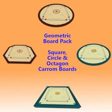 Geometric Board Pack – Square, Circle & Octagon Carrom Boards