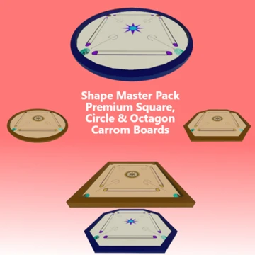 Shape Master Pack – Premium Square, Circle & Octagon Carrom Boards