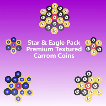 Star & Eagle Pack – Premium Textured Carrom Coins